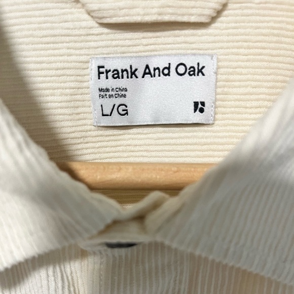 Frank And Oak Men’s Corduroy Overshirt Jacket- L - Cream Casual Utility Style - Picture 6 of 16